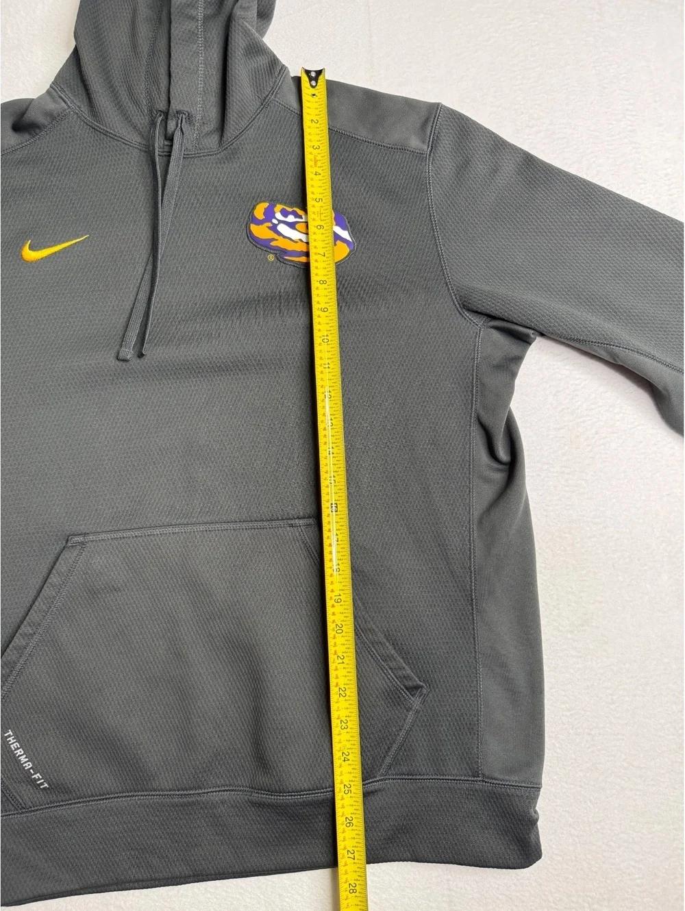 Nike LSU Tigers Therma-FIT Hoodie Men’s Large Gray NCAA Football Pullover